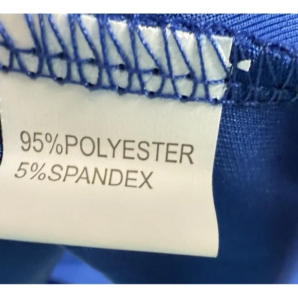 Women's Blazer Jacket Business Suit Coat Lapel Long Sleeve Royal Blue Sz L - Picture 8 of 9